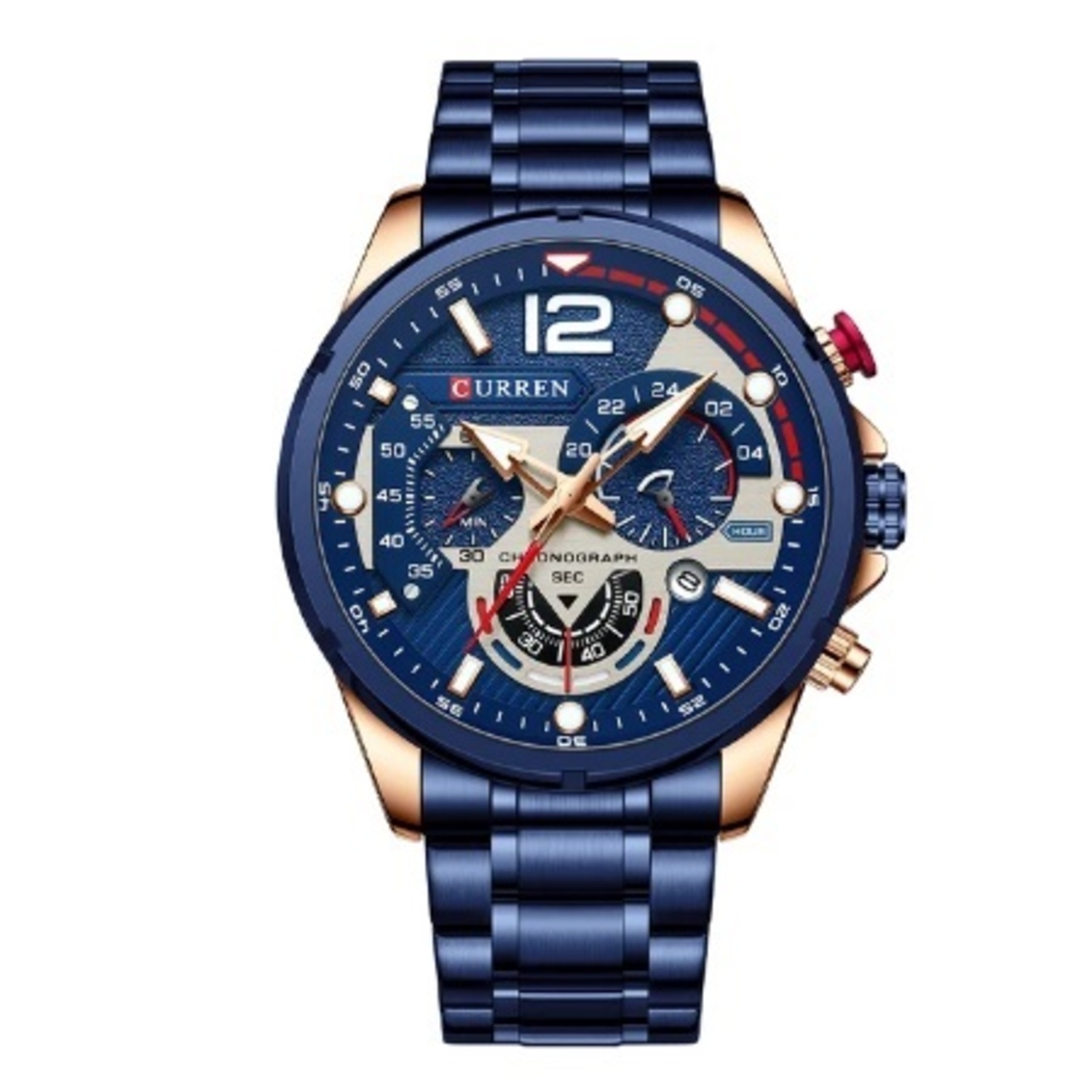 Foto 1 | Reloj Curren 8395 Kred332120 Caja De Acero Inoxidable Oro Rosa Y Tablero Azul