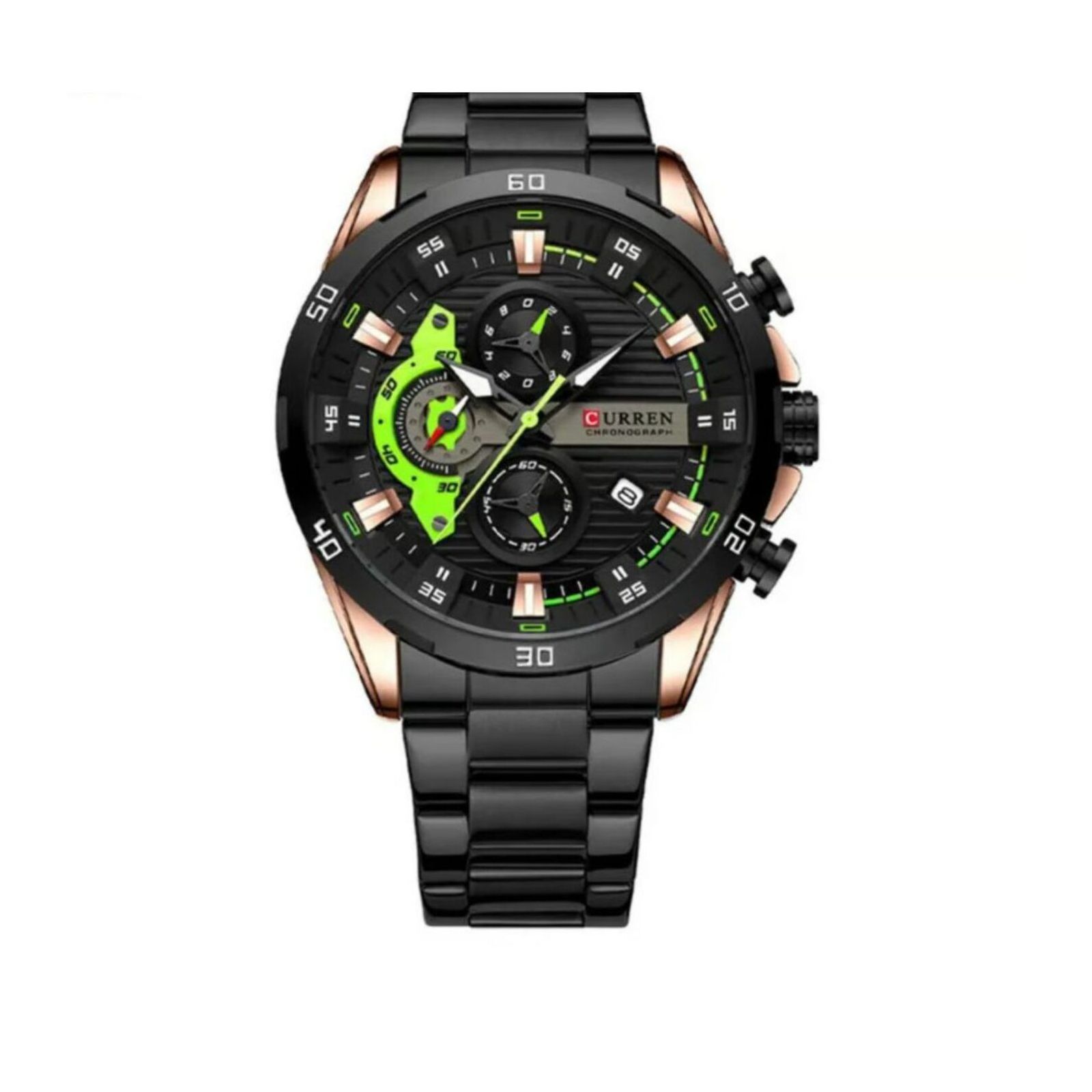 Reloj Curren 8402 Kred392001 Con Caja De Acero Inoxidable Negra Y Tablero Negro