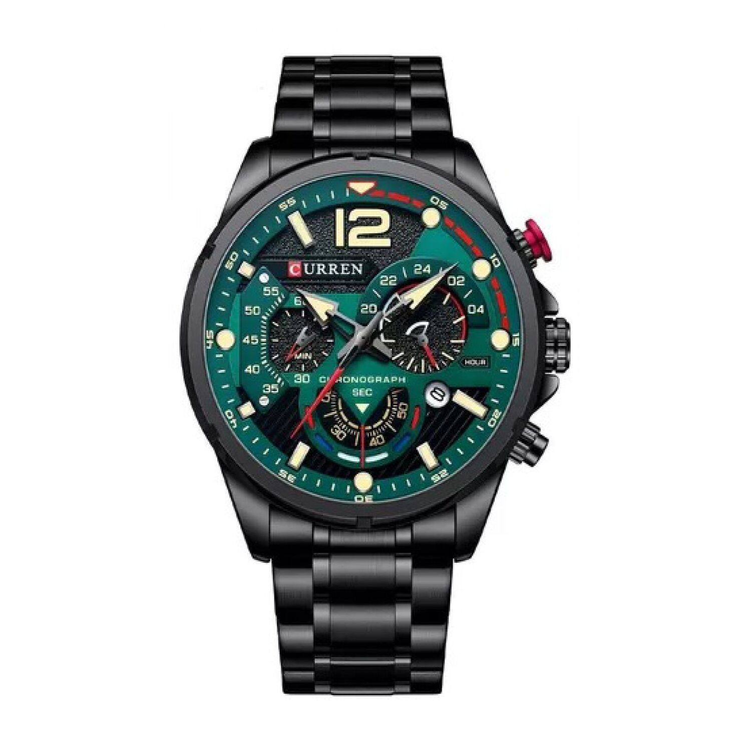 Foto 2 pulgar | Reloj Curren 8395 Kred330107 Con Caja De Acero Inoxidable Negro Y Tablero Verde