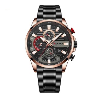 Foto 2 | Reloj Curren Kred612001 Con Caja De Acero Inoxidable Oro Rosa Y Tablero Negro