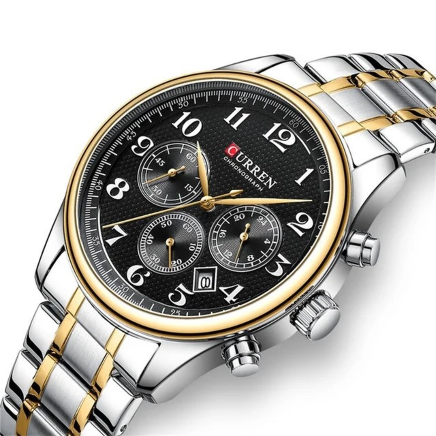 Foto 3 pulgar | Reloj Curren 8466 Kree2004 de Acero Inoxidable Plateado con Tablero Negro