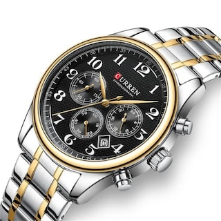 Foto 2 | Reloj Curren 8466 Kree2004 de Acero Inoxidable Plateado con Tablero Negro