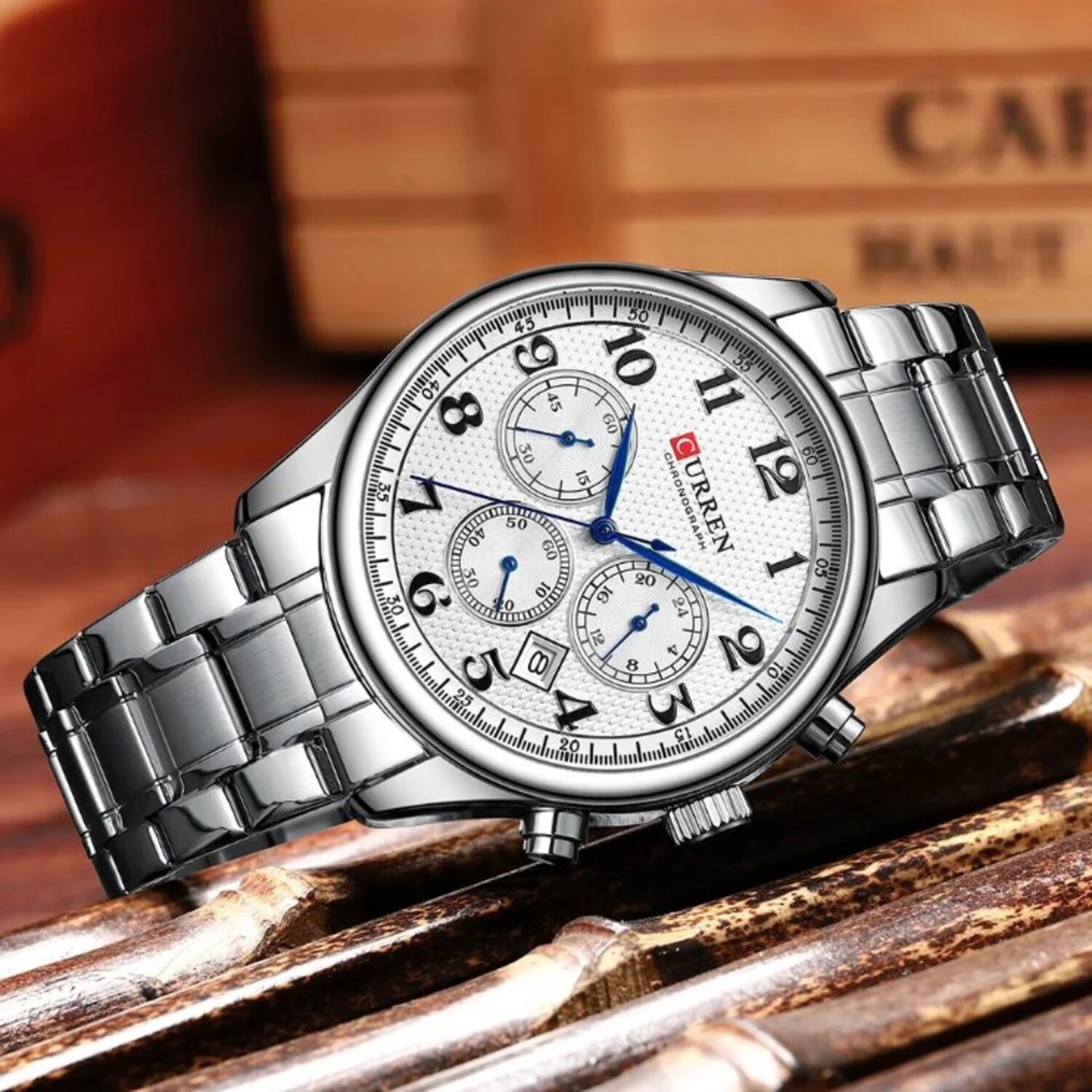 Foto 5 pulgar | Reloj Curren 8466 Kree2001 Acero Inoxidable Plateado