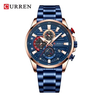 Foto 1 | Reloj Curren Kred612005 Kred612005 Con Caja De Acero Inoxidable Oro Rosa Y Tablero Azul
