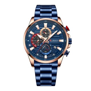 Foto 2 | Reloj Curren Kred612005 Kred612005 Con Caja De Acero Inoxidable Oro Rosa Y Tablero Azul