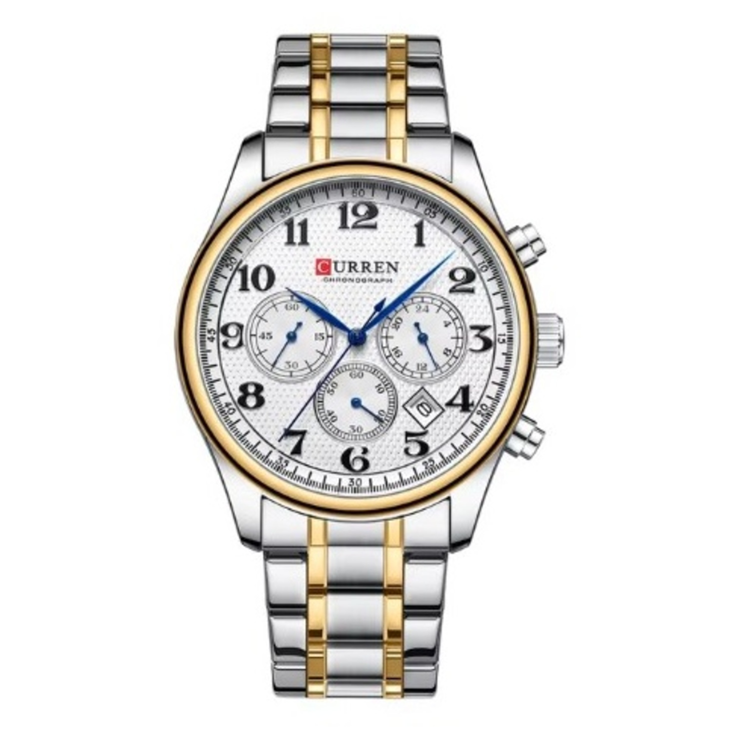 Reloj Curren 8466 Kree2003 de Acero Inoxidable Plateado con Tablero Blanco