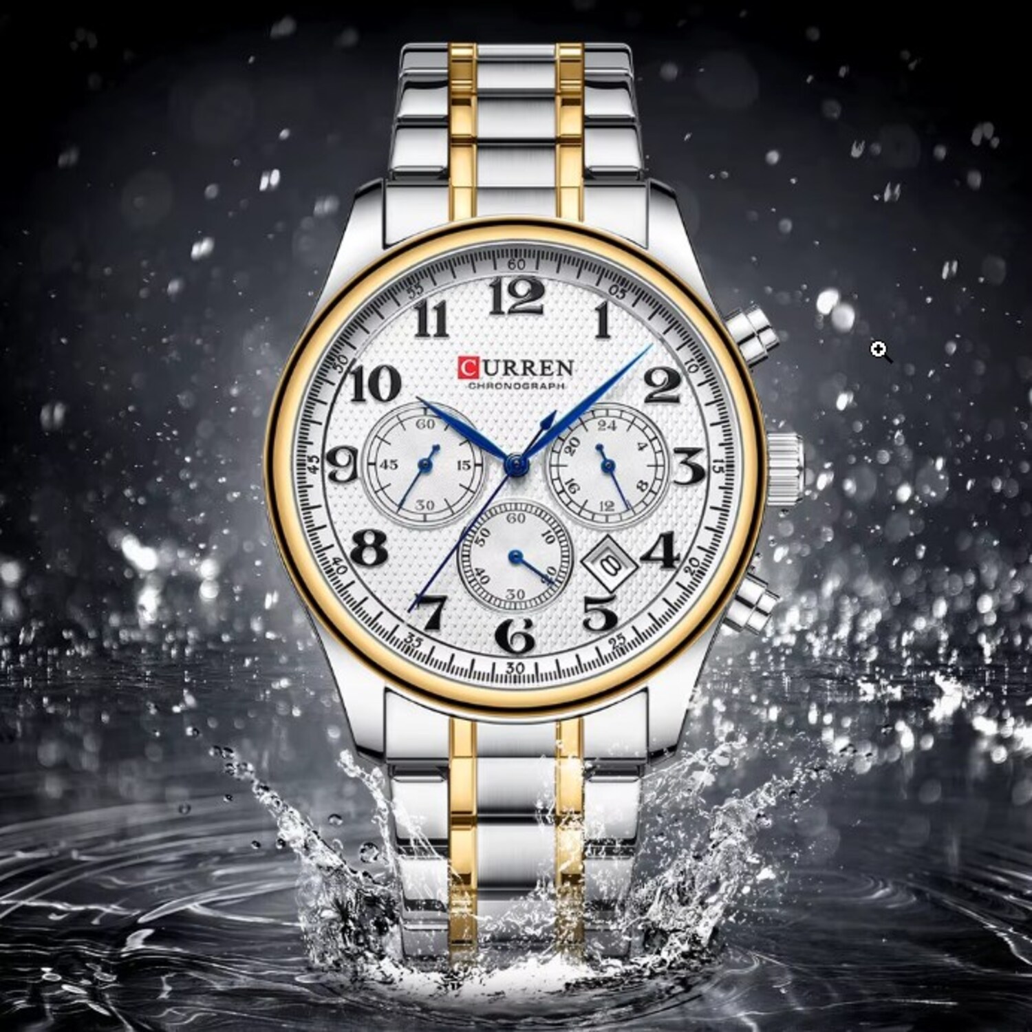 Foto 3 pulgar | Reloj Curren 8466 Kree2003 de Acero Inoxidable Plateado con Tablero Blanco