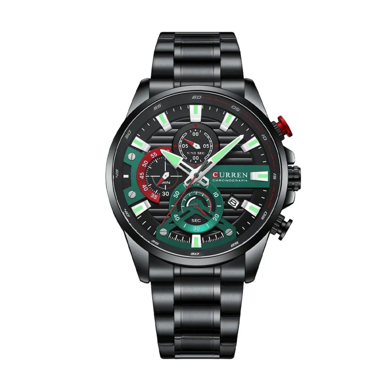 Reloj Curren 8415 Kred610107 Con Caja De Acero Inoxidable Negra Y Tablero Negro