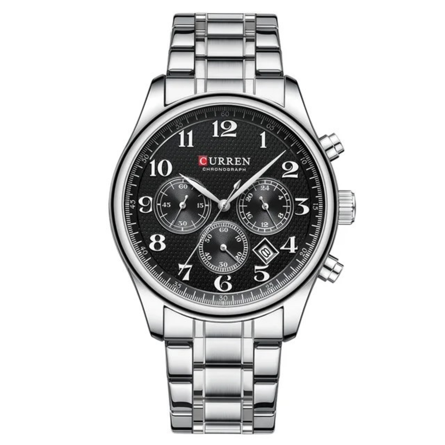 Reloj Curren 8466 Kree2002 de Acero Inoxidable Plateado con Tablero Negro