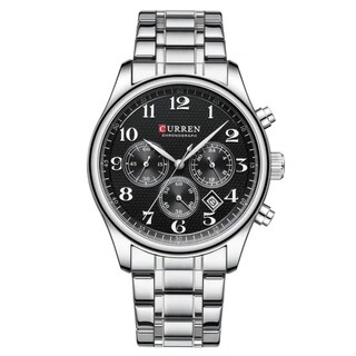 Foto 1 | Reloj Curren 8466 Kree2002 de Acero Inoxidable Plateado con Tablero Negro