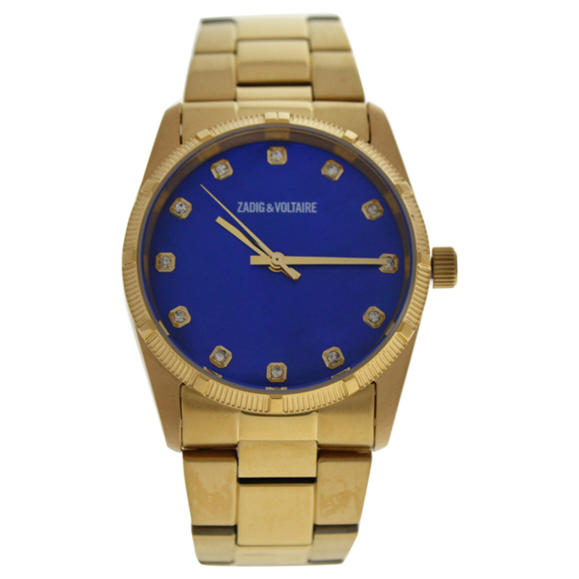 Reloj Zadig & Voltaire Zvf220 Con Esfera Azul/acero Inoxidable Dorado - Venta Internacional.