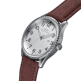 Foto 4 | Brazalete De Cuero Revestido De Lona Con Fecha De Reloj Elevon Crosswind - Venta Internacional.
