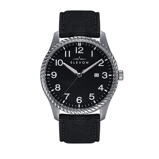 Foto 5 | Brazalete De Cuero Revestido De Lona Con Fecha De Reloj Elevon Crosswind - Venta Internacional.