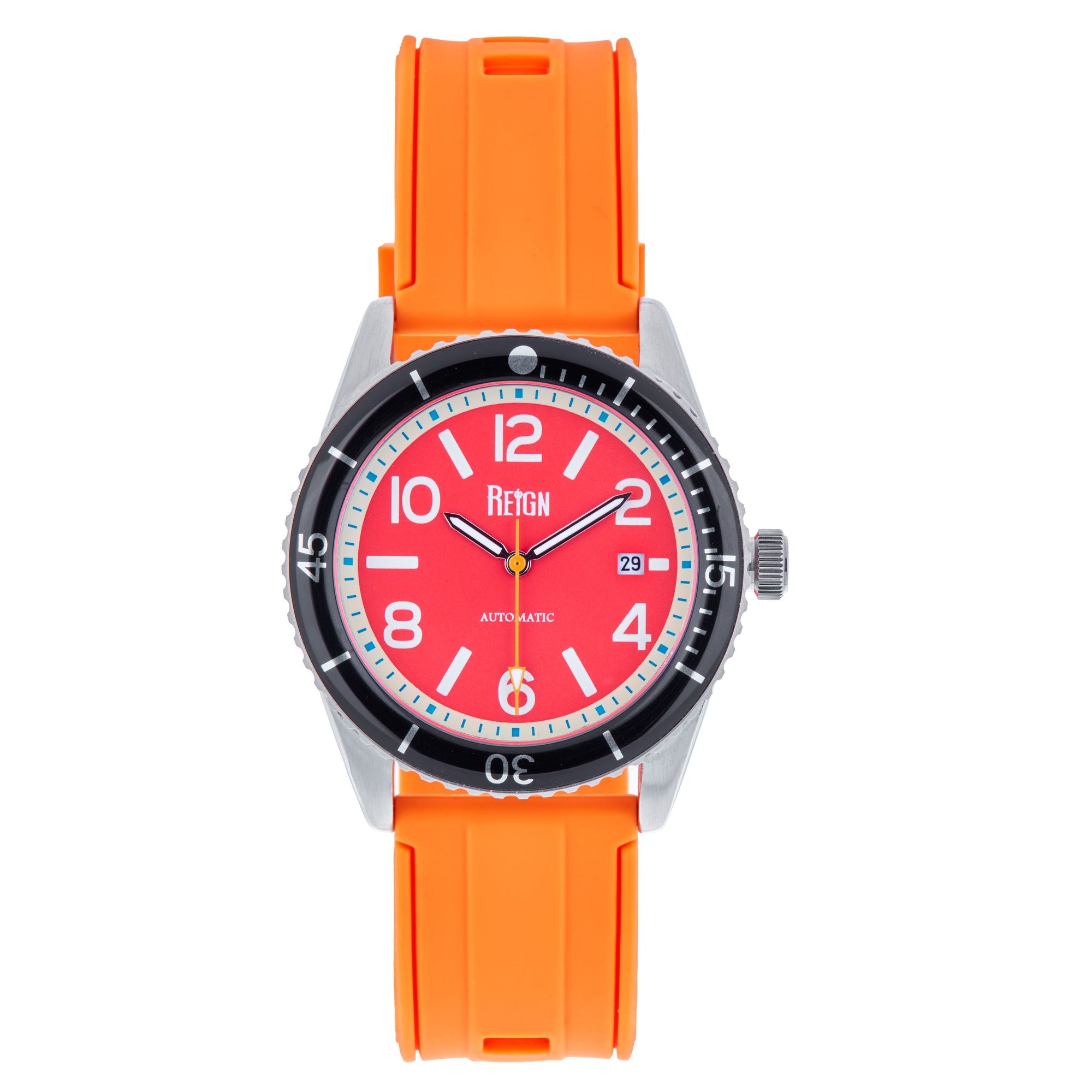 Foto 6 pulgar | Reloj Reign Gage Automatic Con Fecha Para Hombre - Rojo/naranja - Venta Internacional.