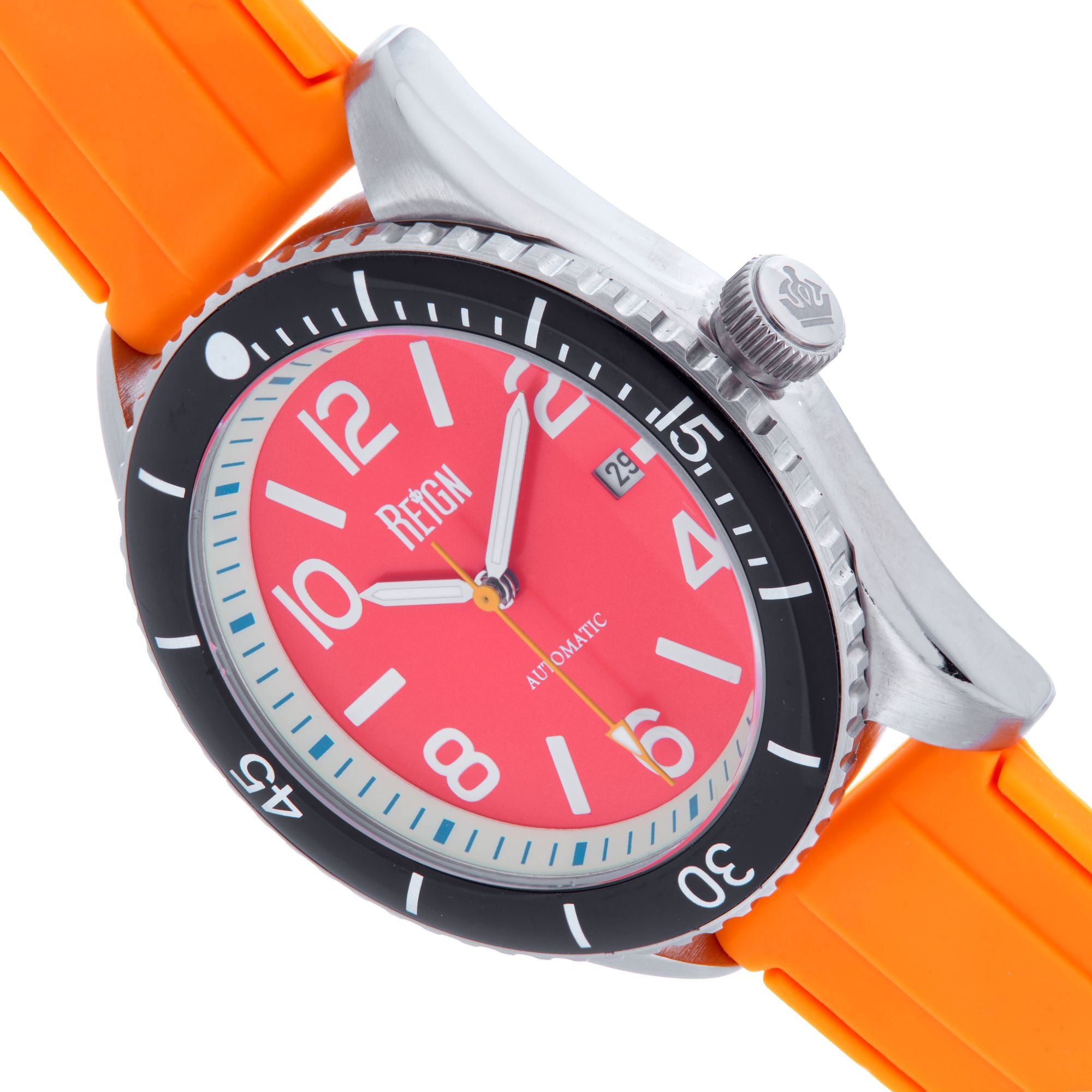 Foto 8 pulgar | Reloj Reign Gage Automatic Con Fecha Para Hombre - Rojo/naranja - Venta Internacional.