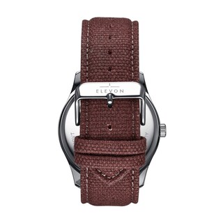 Foto 2 | Reloj Elevon Crosswind - Brazalete Plateado Con Revestimiento De Lona Y Piel - Venta Internacional.