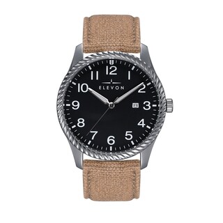 Foto 7 | Reloj Elevon Crosswind - Brazalete Plateado Con Revestimiento De Lona Y Piel - Venta Internacional.