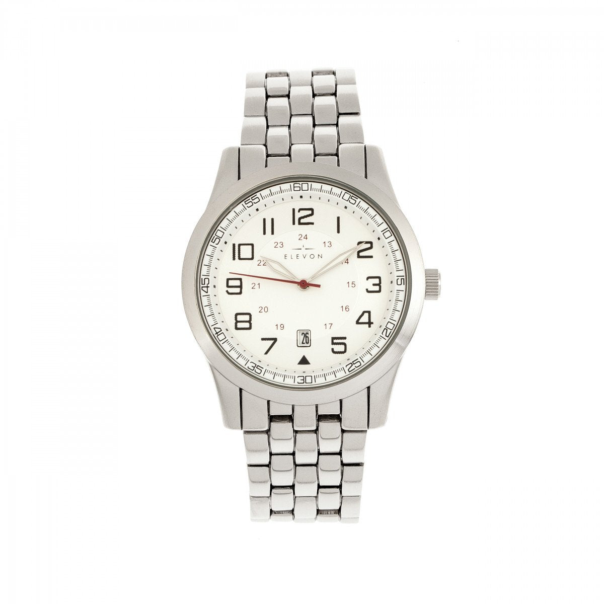 Foto 2 | Reloj Elevon Garrison - Brazalete Con Fecha Para Hombre  Color Plateado Y Negro - Venta Internacional.