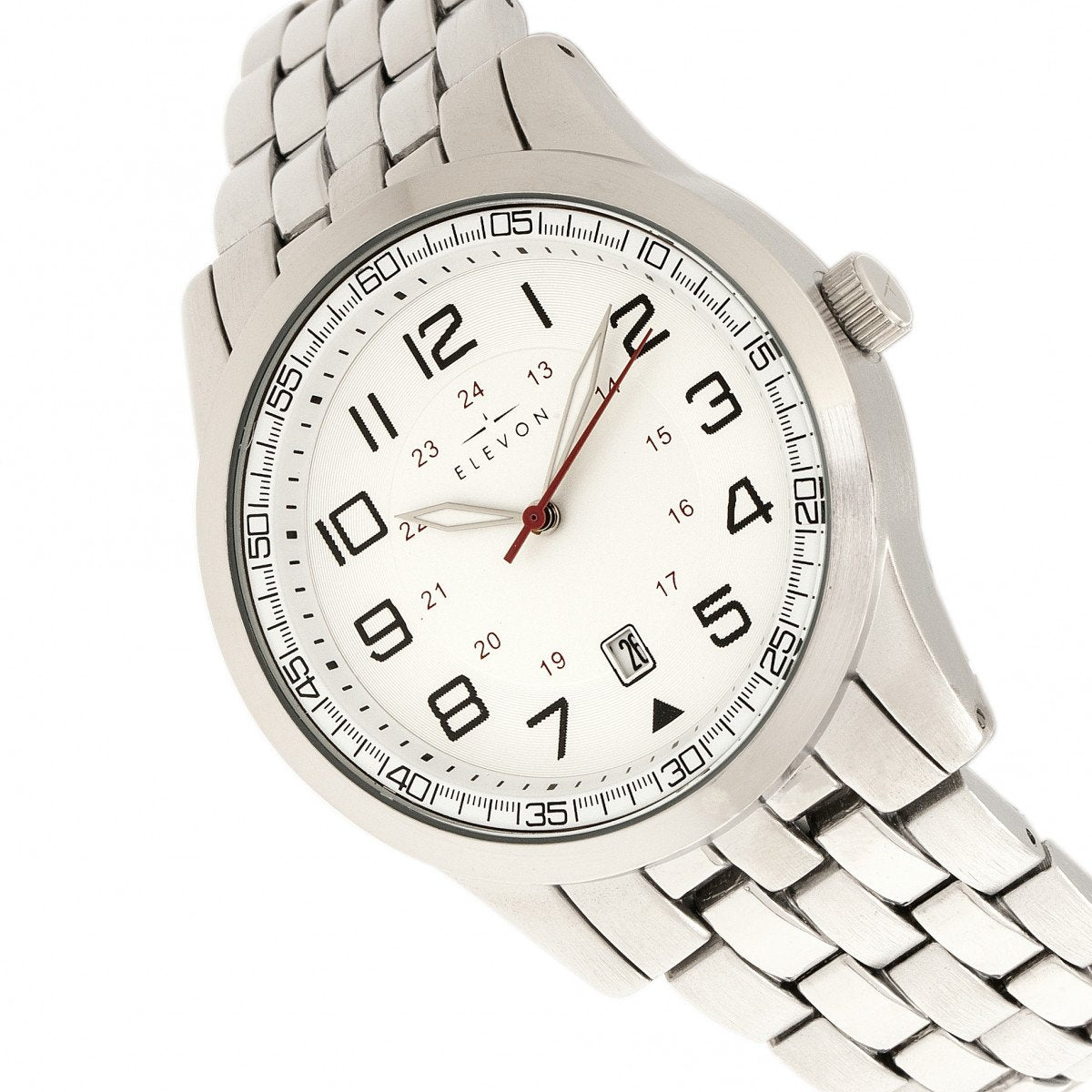 Foto 5 pulgar | Reloj Elevon Garrison - Brazalete Con Fecha Para Hombre  Color Plateado Y Negro - Venta Internacional.