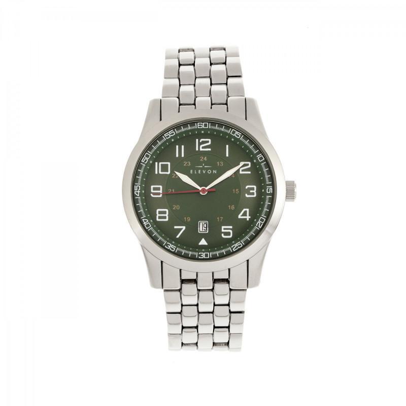 Foto 7 pulgar | Reloj Elevon Garrison - Brazalete Con Fecha Para Hombre  Color Plateado Y Negro - Venta Internacional.