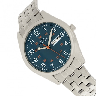 Foto 3 | Reloj Elevon Gann Pulsera Con Día/fecha Para Hombre Color Plateado Y Verde Azulado - Venta Internacional.