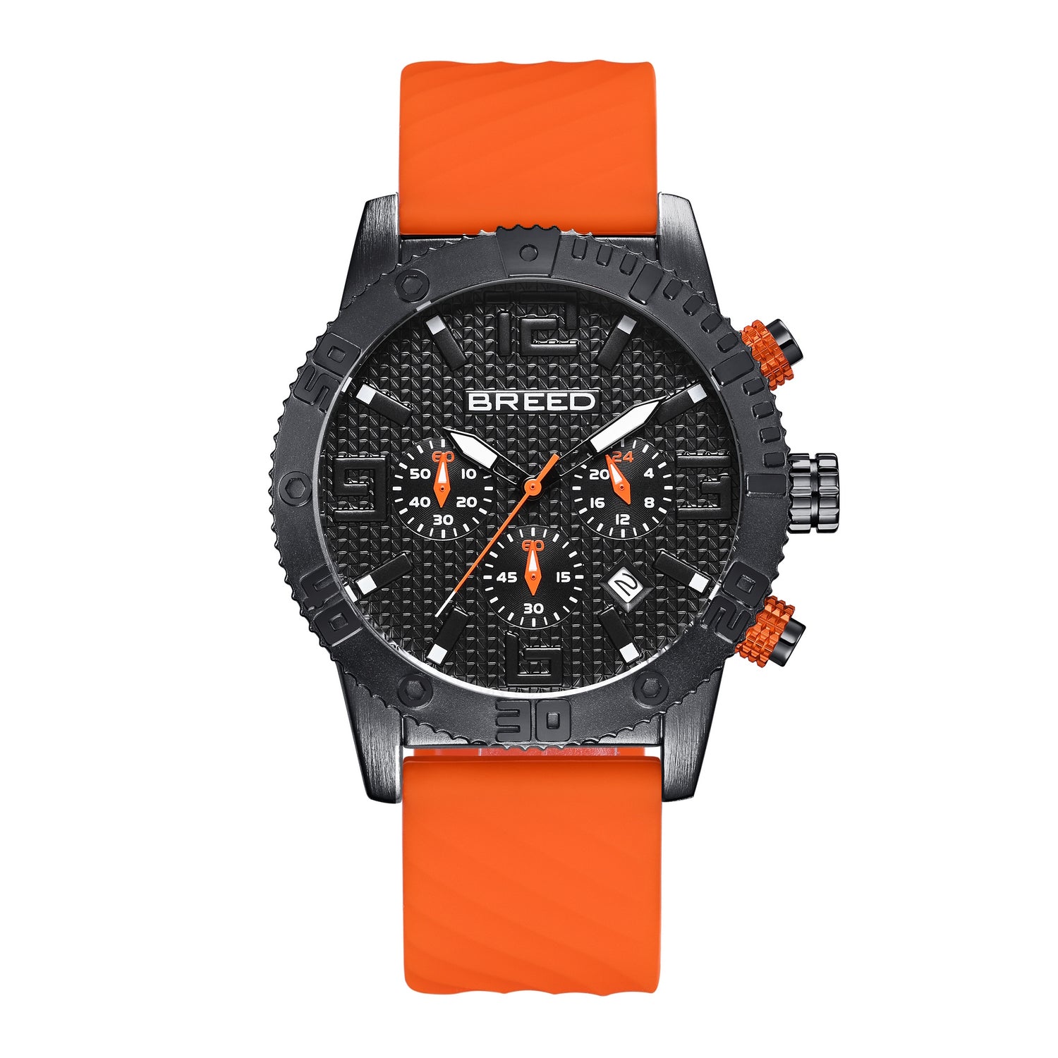 Correa De Piel Watch Breed Double Agent Con Día/fecha  Color Negro - Venta Internacional.