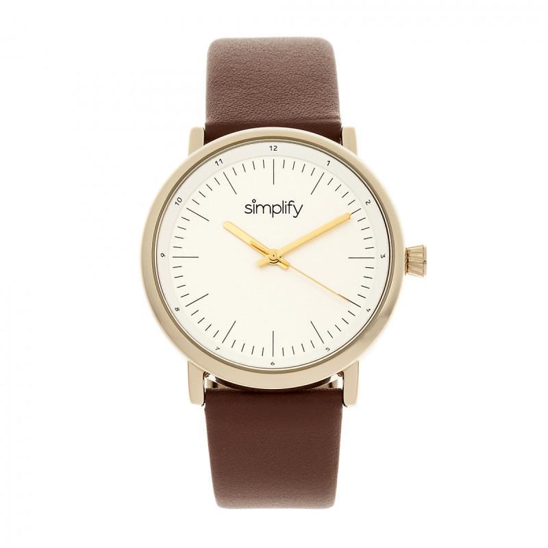 Reloj Simplify The 6200 Con Correa De Piel Blanco/marrón Para Hombre - Venta Internacional.