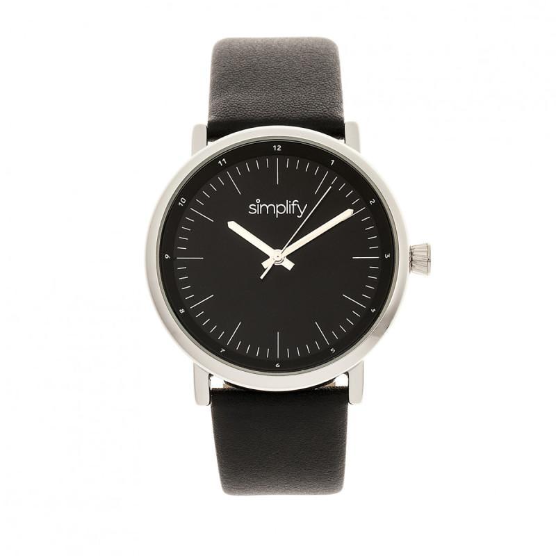 Reloj Simplify The 6200 Con Correa De Piel Negra Y Plateada Para Hombre - Venta Internacional.