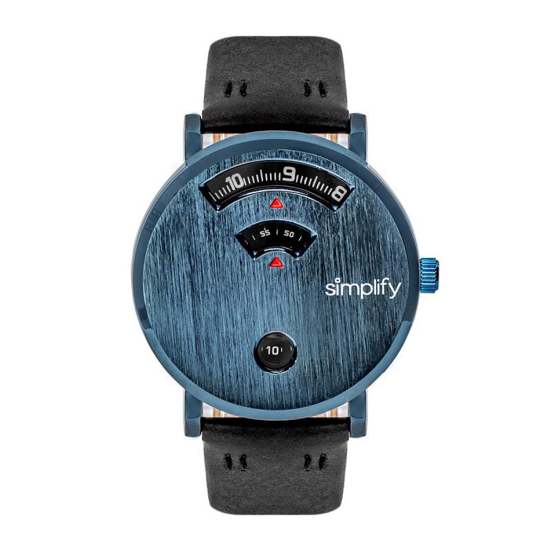 Reloj Simplify The 7000 Con Correa De Piel Azul/negra Para Hombre - Venta Internacional.