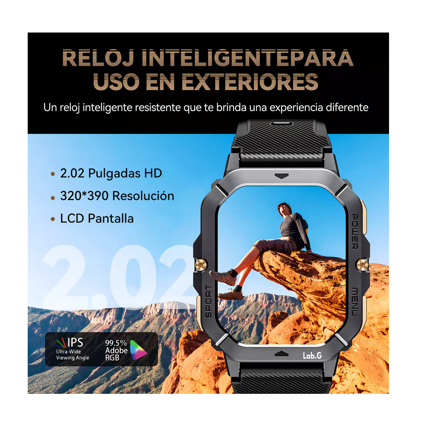 Foto 5 pulgar | Smartwatch C28 Resistente al Agua Negro