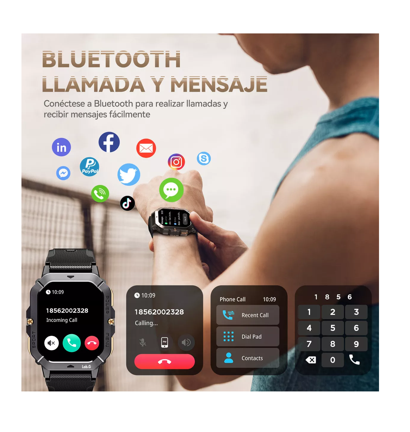 Foto 6 pulgar | Smartwatch C28 Resistente al Agua Negro