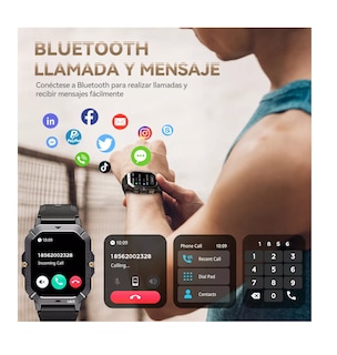 Foto 5 | Smartwatch C28 Resistente al Agua Negro