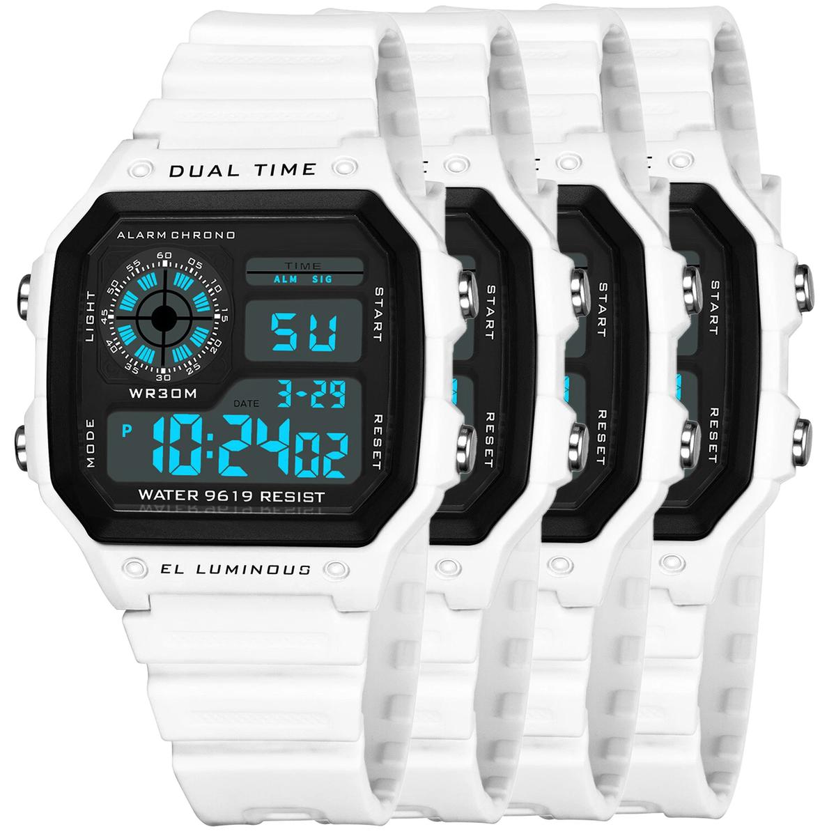 Reloj Dual Time Ventdepot Mxlnh-004 4 Piezas Blanco