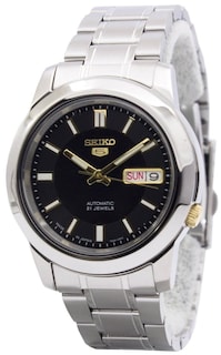 Foto 1 | Reloj Seiko 5 Snkk17j1 Automático De 21 Joyas Con Esfera Negra De 30 M - Venta Internacional.