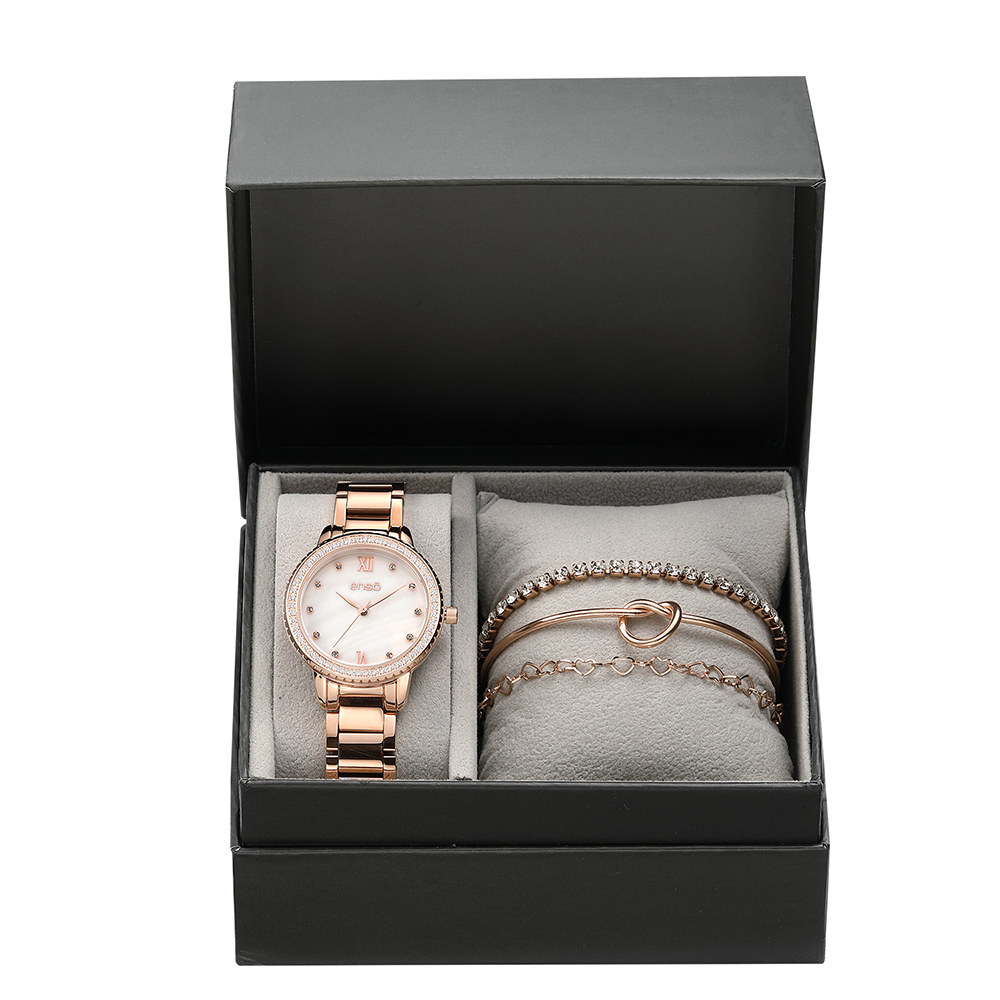 Set de Reloj con Accesorios Enso EWBSL02 color Oro Rosa para Mujer con 4 Piezas