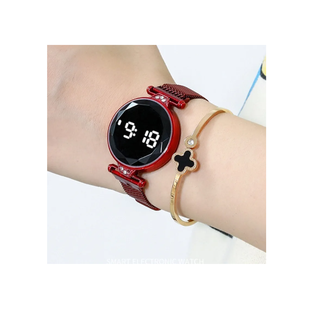 Foto 4 pulgar | Reloj de Mano Casual Brazalete color Rojo