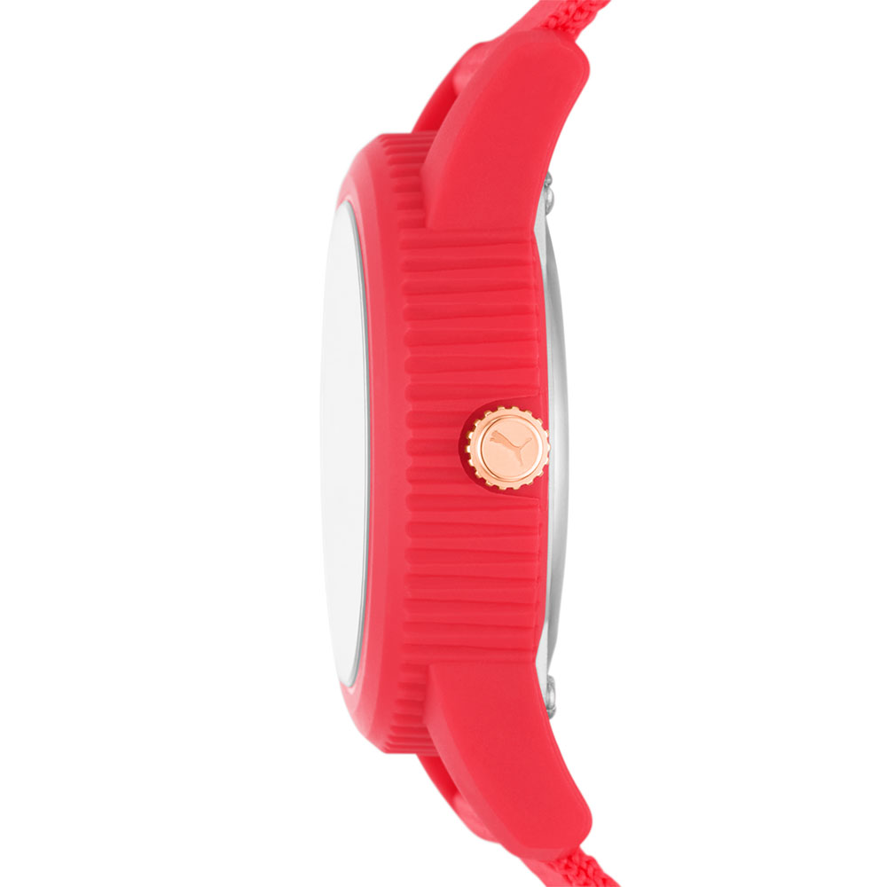 Foto 4 pulgar | Reloj Puma Ultrafresh color Rosa de Dama Esfera Y Correa De Pro-Planet Textil Rosa Movimiento Solar Resistente Al Agu