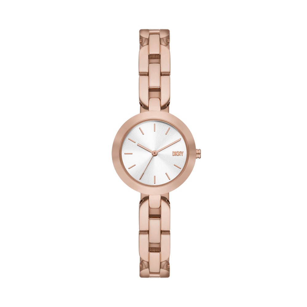 Reloj DKNY City Link Rosa 34mm con Carátula Plateada de Espejo para Dama $1,719