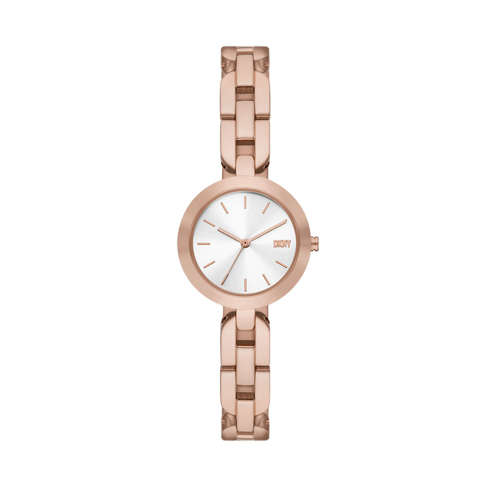 Reloj DKNY City Link Rosa 34mm con Carátula Plateada de Espejo para Dama