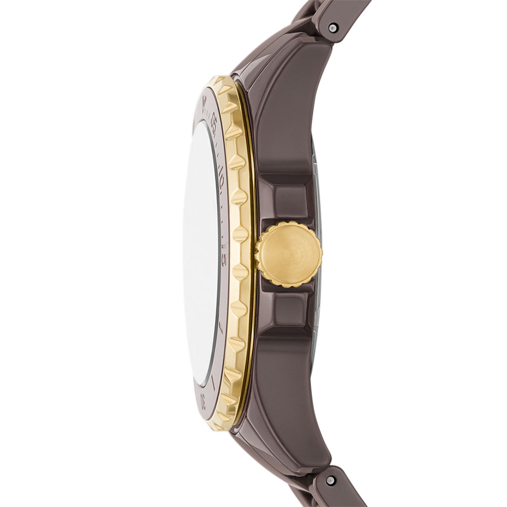 Foto 4 | Reloj Fossil Stella Ce1122 Para Dama Esfera Marrón Brillante, Brazalete De Cerámica, Resistente Al Agua 50m