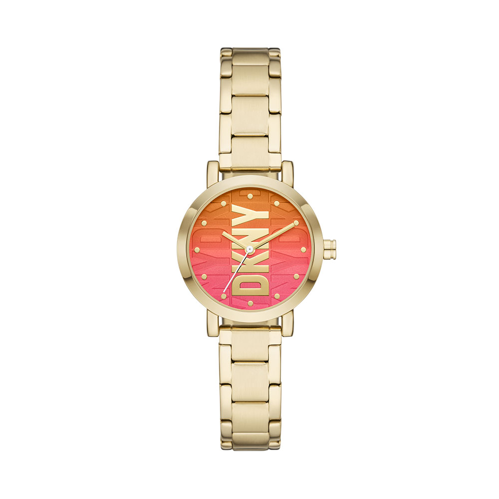 Reloj Dkny  Soho Color Dorado 28mm De Dama Esfera Multicolor Extensible Dorado De Acero Inoxidable