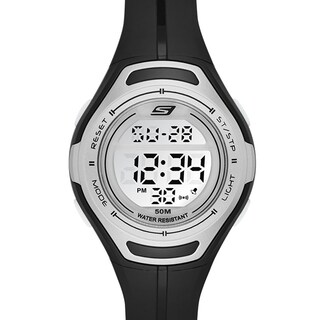 Foto 2 | Reloj Digital Skechers Plateado para Mujer con Correa de Silicón Negra Carátula Gris Claro