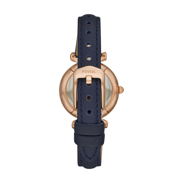 Foto 4 pulgar | Reloj Fossil Carlie Es4502 Oro Rosado con Correa de Piel Azul para Mujer