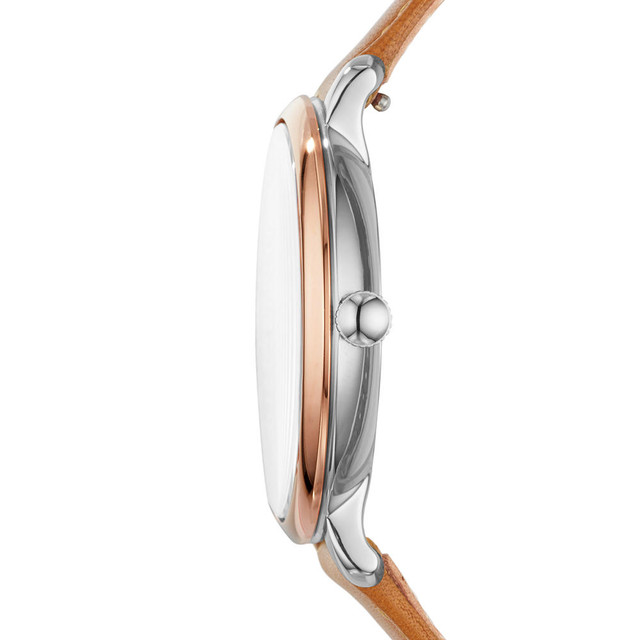 Foto 3 pulgar | Reloj Fossil Jacqueline ES4274 Plata 36mm con Correa de Piel Café para Mujer