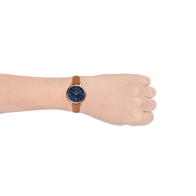 Foto 9 pulgar | Reloj Fossil Jacqueline ES4274 Plata 36mm con Correa de Piel Café para Mujer