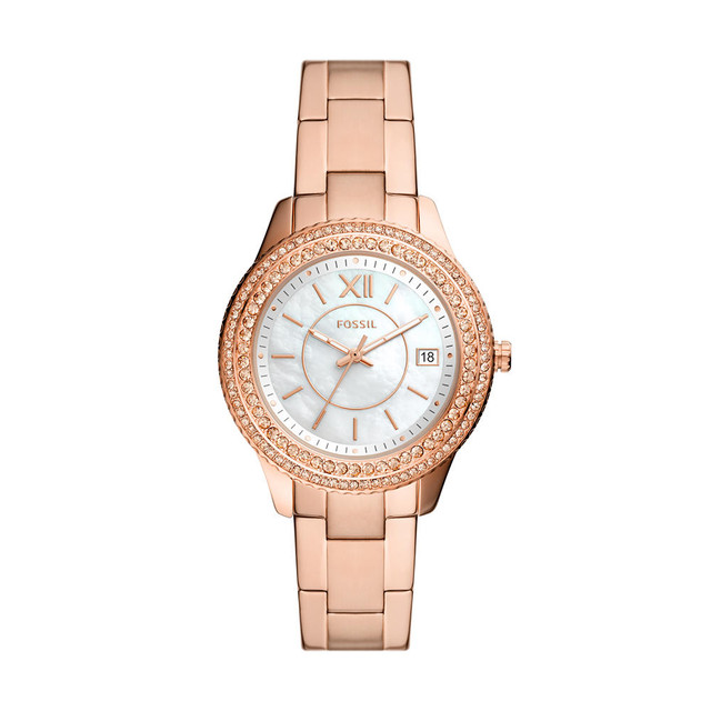 Reloj Fossil Stella Es5131 color Rosa Movimiento De Cuarzo 37mm para Dama