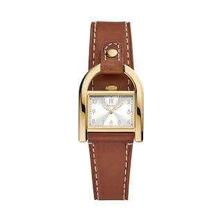 Foto 1 | Reloj Fossil Harwell Es5264 color Dorado con Malla de Piel Sostenible Marrón para Dama