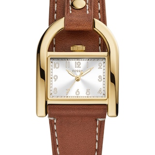 Foto 2 | Reloj Fossil Harwell Es5264 color Dorado con Malla de Piel Sostenible Marrón para Dama