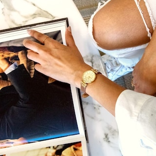 Foto 3 | Reloj Anne Klein 109442chhy Correa De Piel Dorada para Mujer - Venta Internacional