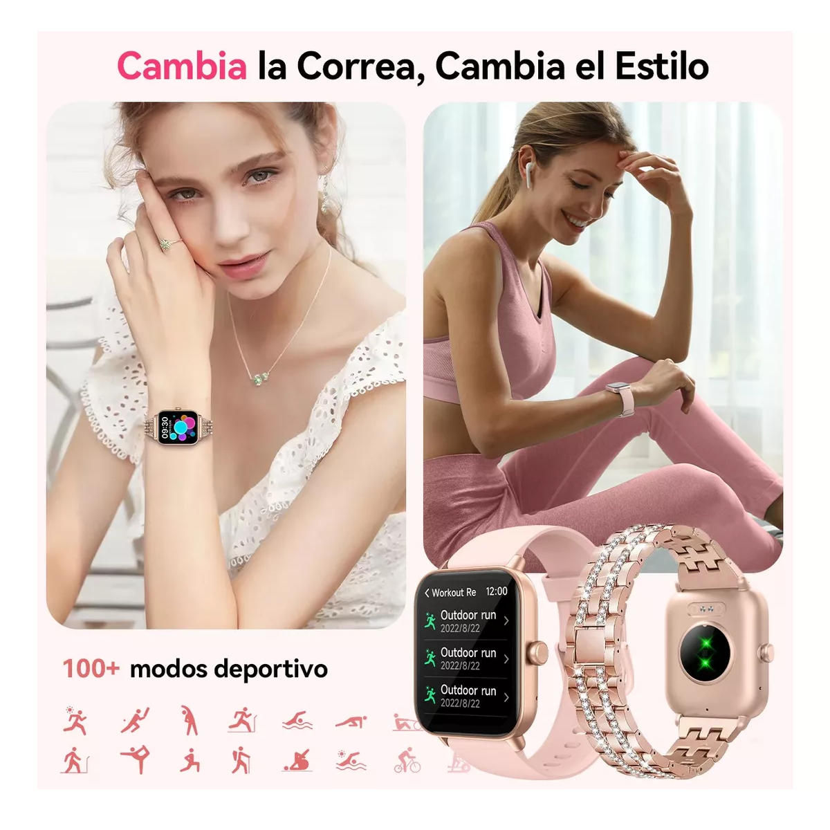 Foto 3 pulgar | Smartwatch 1.8' para Mujer